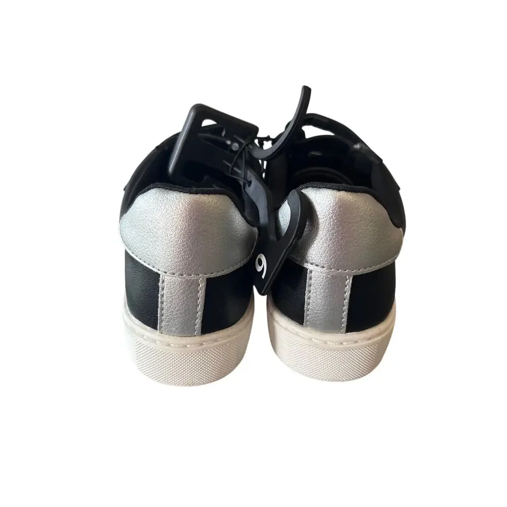 Time and Tru Women’s 3 Strap Memory Foam Sneakers Black Hook Loop Size 6 NWT